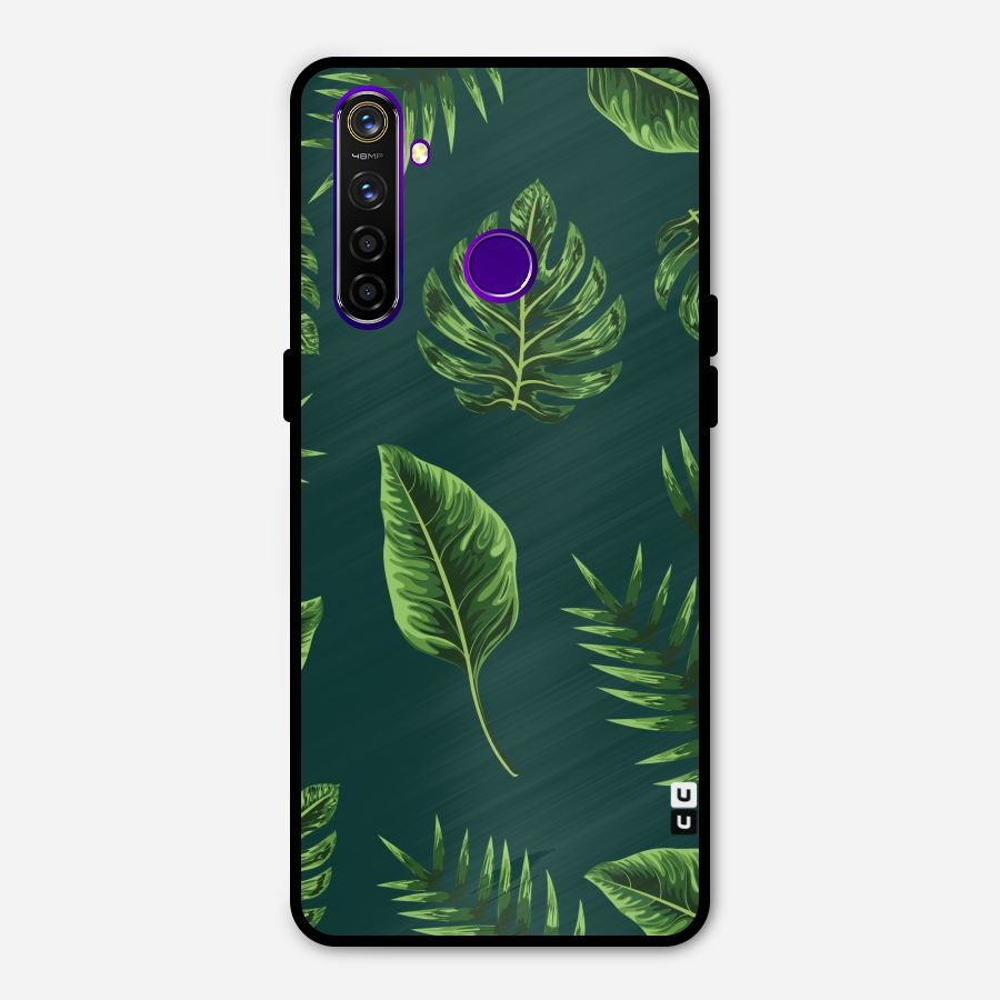 Green Leafs Metal Back Case for Realme 5 Pro