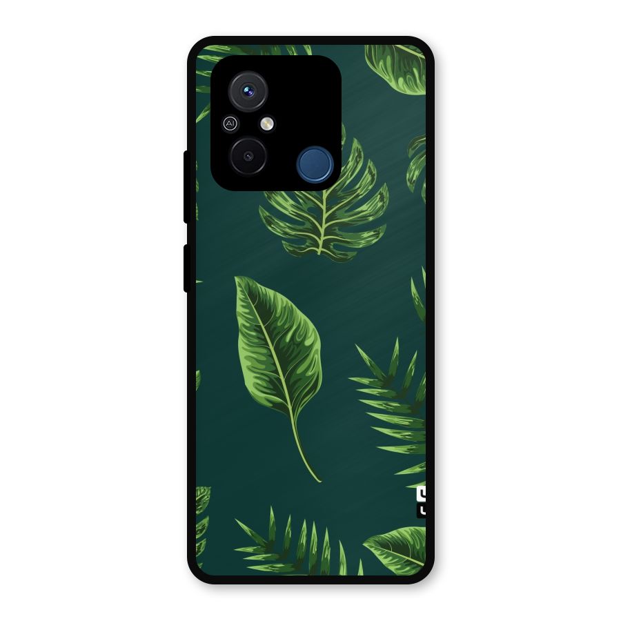 Green Leafs Metal Back Case for Redmi 12C