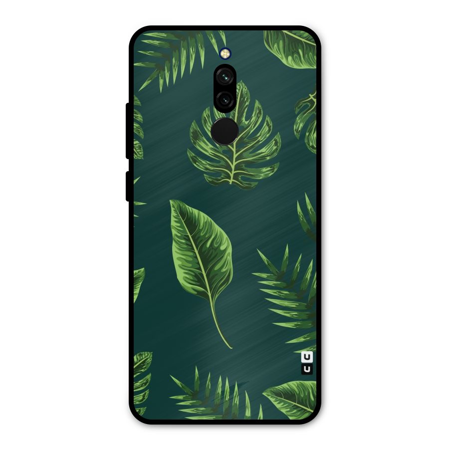 Green Leafs Metal Back Case for Redmi 8