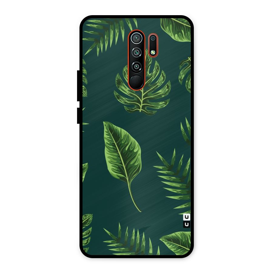 Green Leafs Metal Back Case for Redmi 9 Prime
