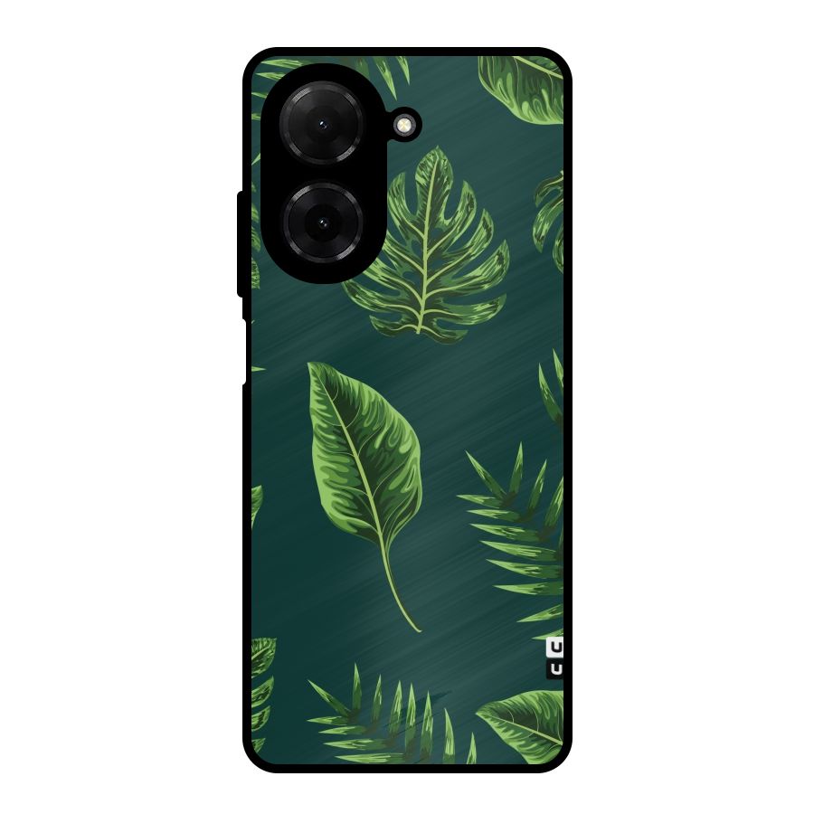 Green Leafs Metal Back Case for Redmi A5 4G
