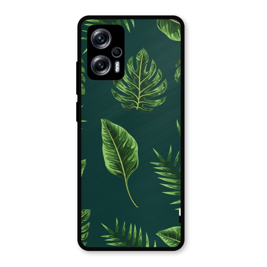 Green Leafs Metal Back Case for Redmi K50i