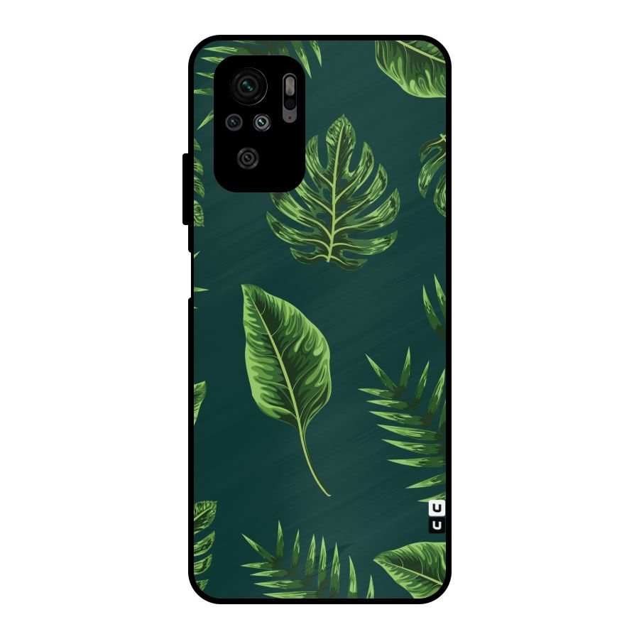 Green Leafs Metal Back Case for Redmi Note 10S