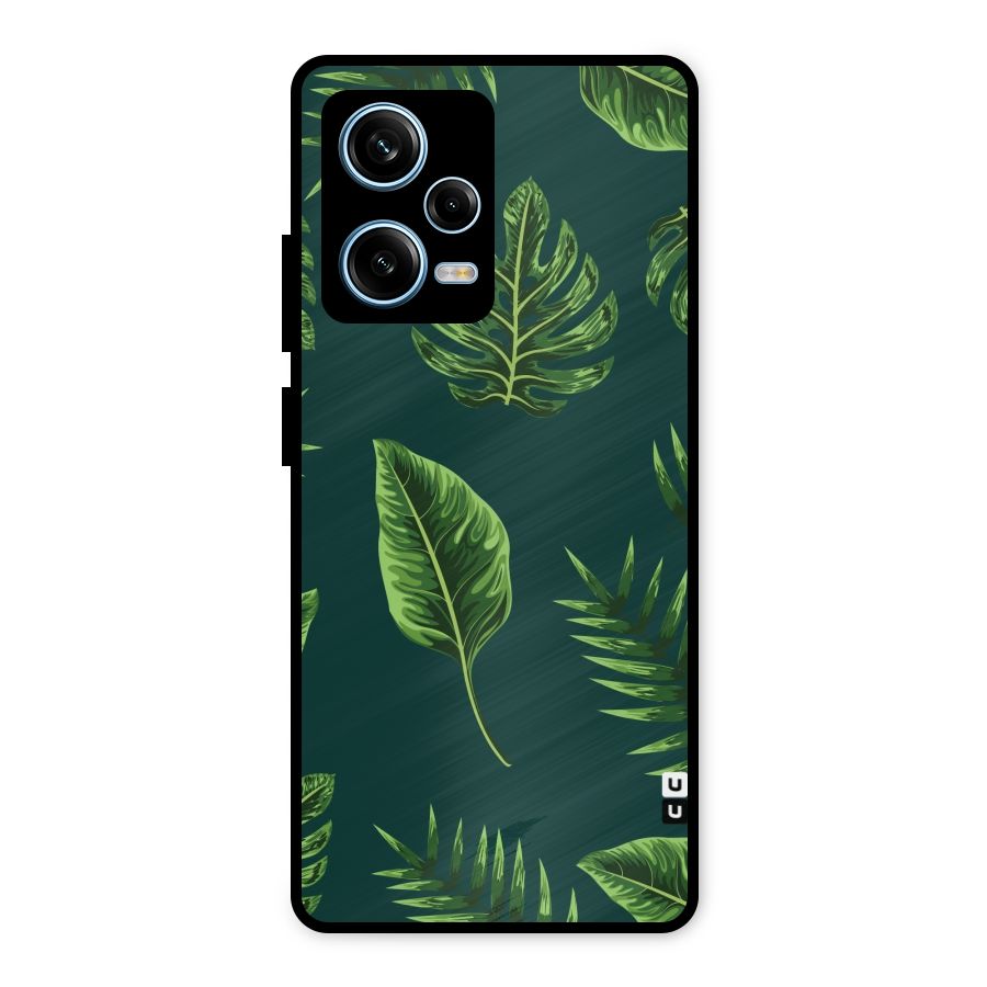 Green Leafs Metal Back Case for Redmi Note 12 Pro