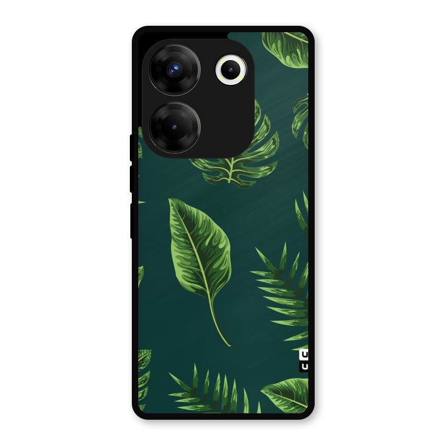 Green Leafs Metal Back Case for Tecno Camon 20 Pro