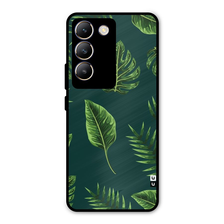 Green Leafs Metal Back Case for Vivo T3 5G