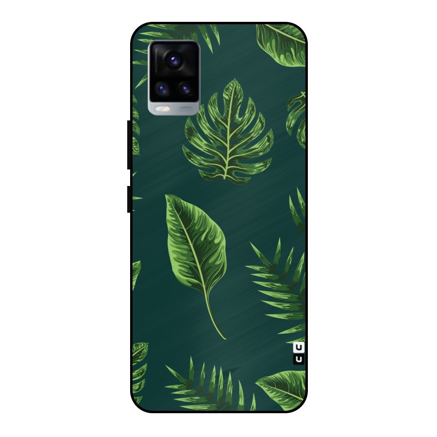 Green Leafs Metal Back Case for Vivo V20 2021