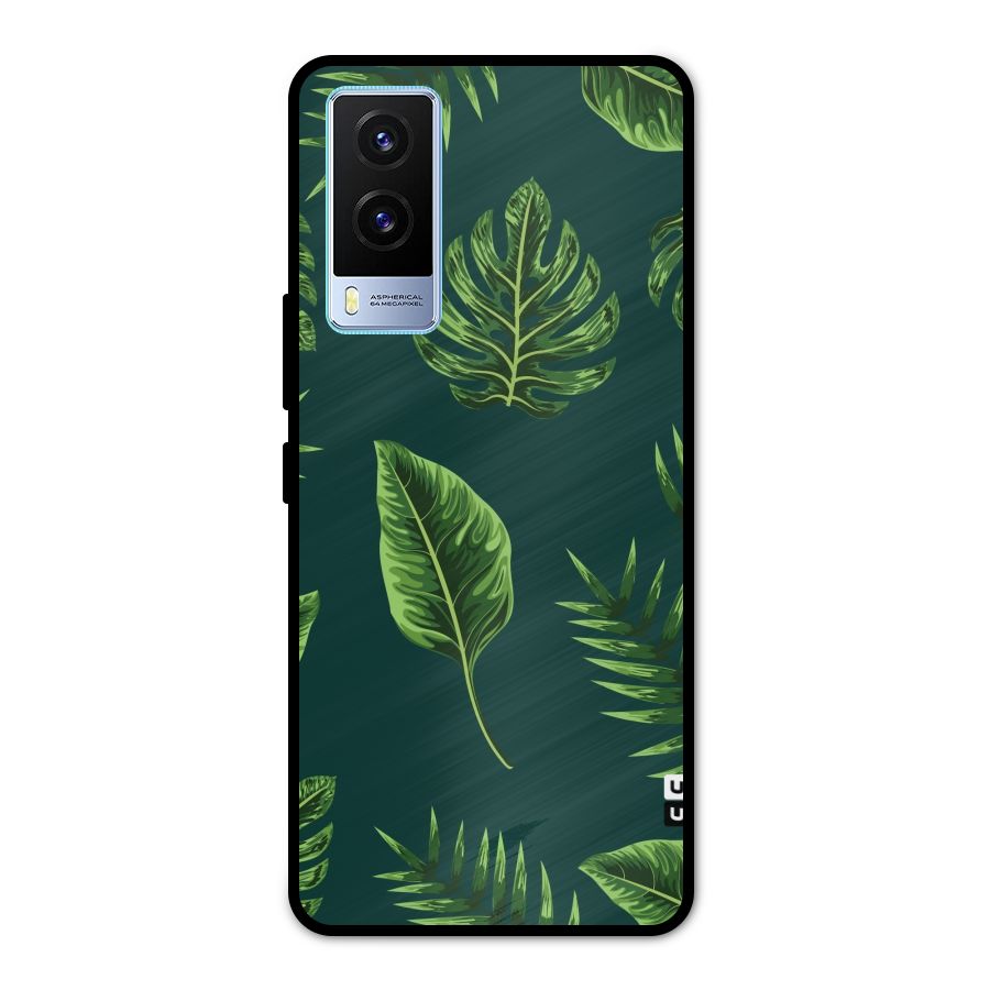 Green Leafs Metal Back Case for Vivo V21e 5G