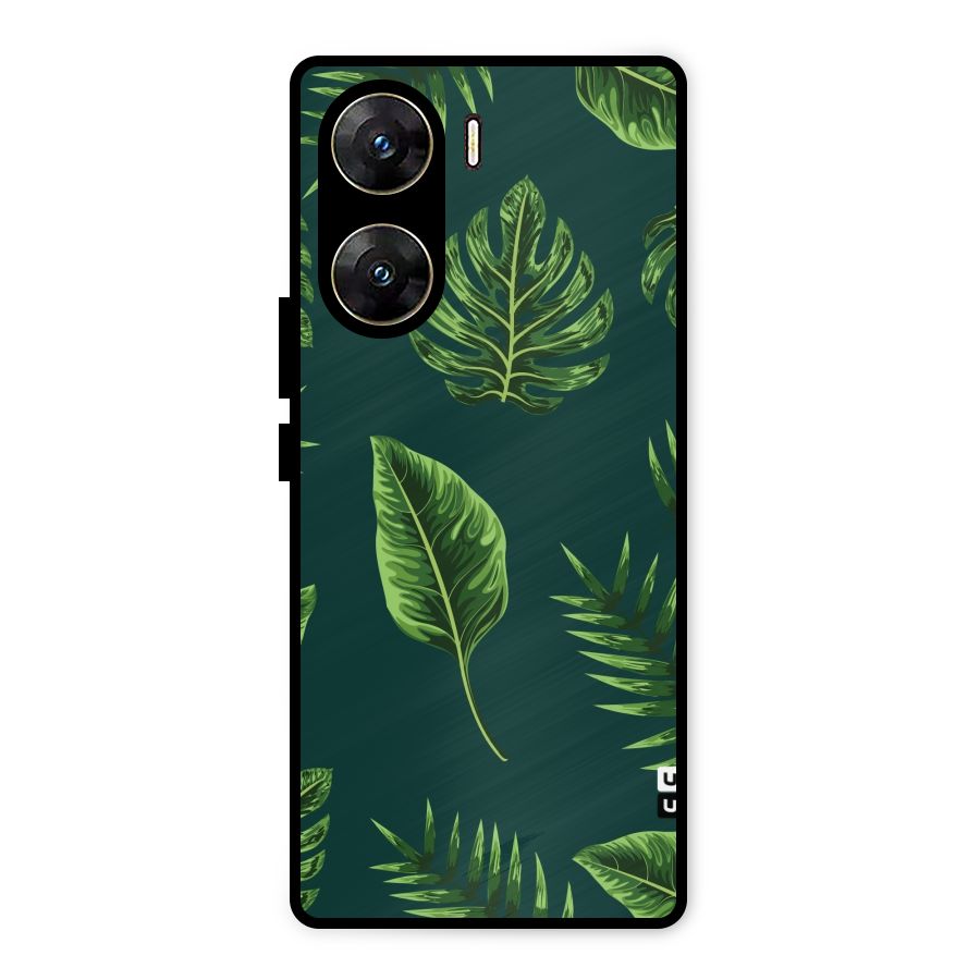 Green Leafs Metal Back Case for Vivo V29e