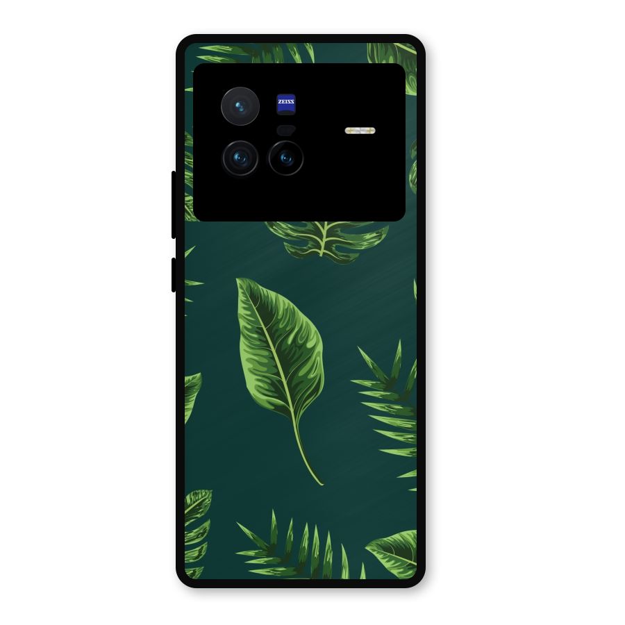 Green Leafs Metal Back Case for Vivo X80