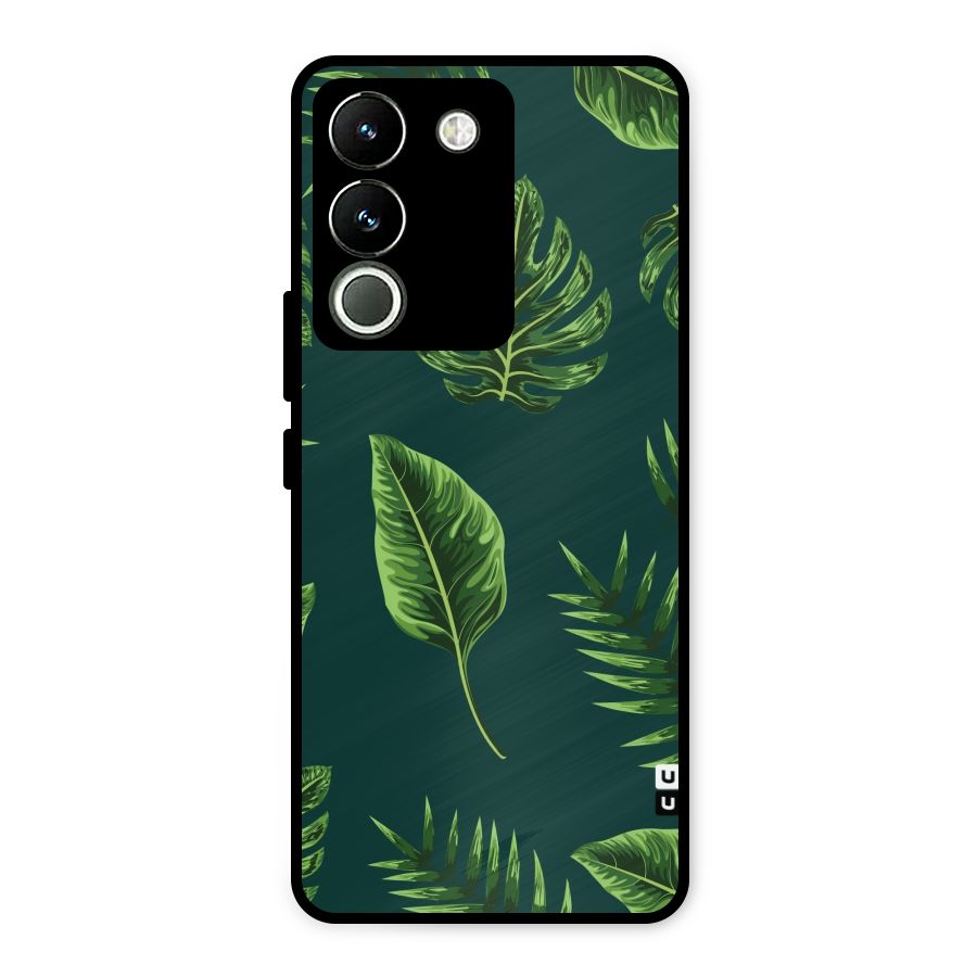 Green Leafs Metal Back Case for Vivo Y200