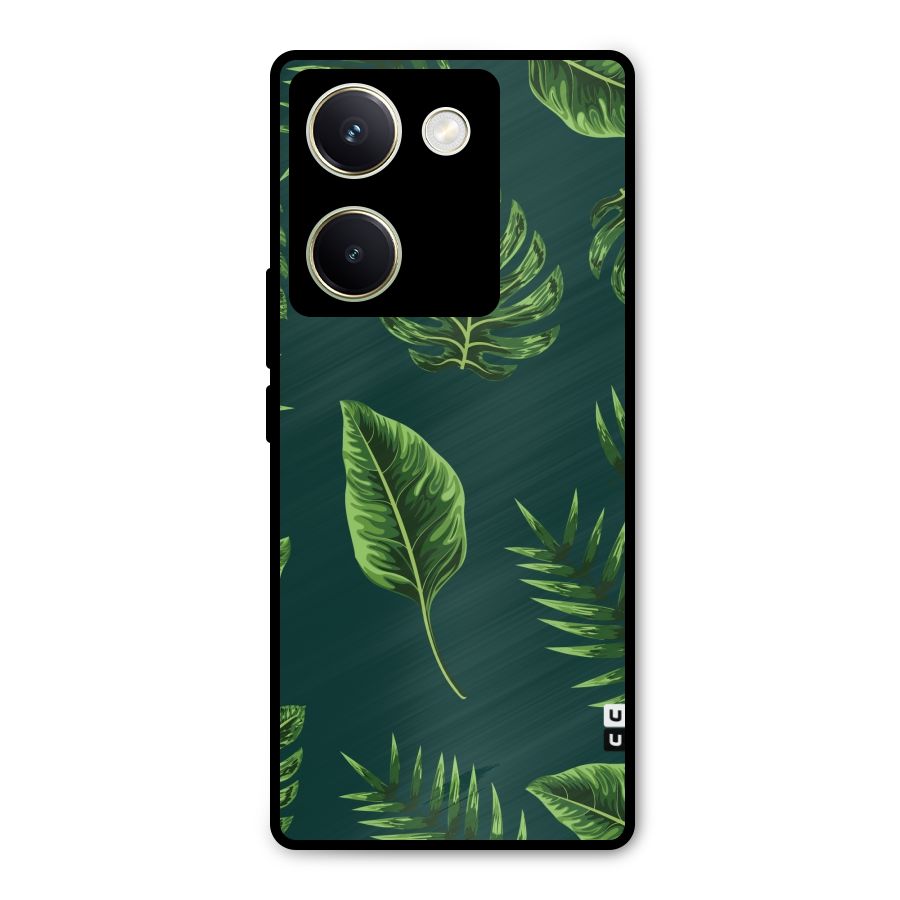 Green Leafs Metal Back Case for Vivo Y200 Pro