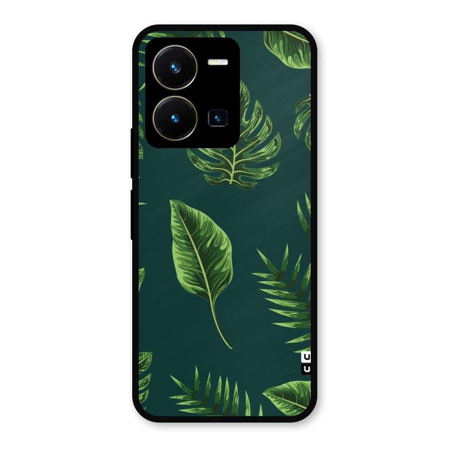 Green Leafs Metal Back Case for Vivo Y35