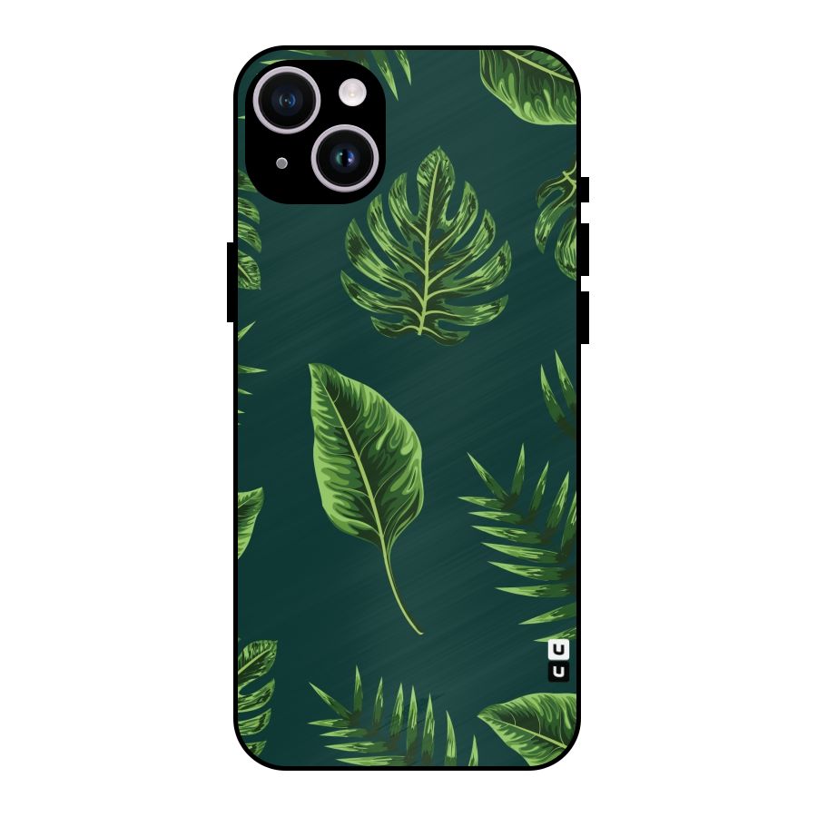Green Leafs Metal Back Case for iPhone 14 Plus