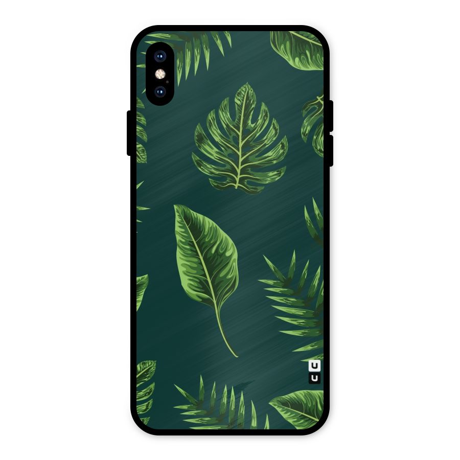 Green Leafs Metal Back Case for iPhone XS Max