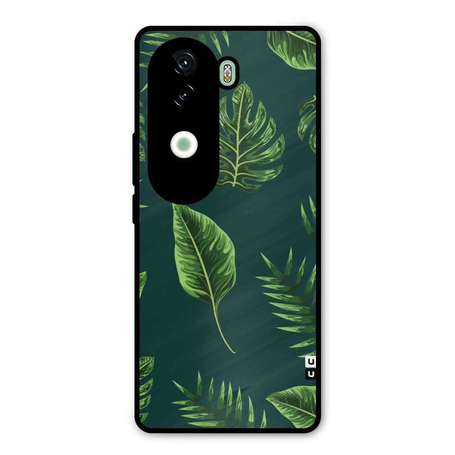 Green Leafs Metal Back Case for iQOO Z9s