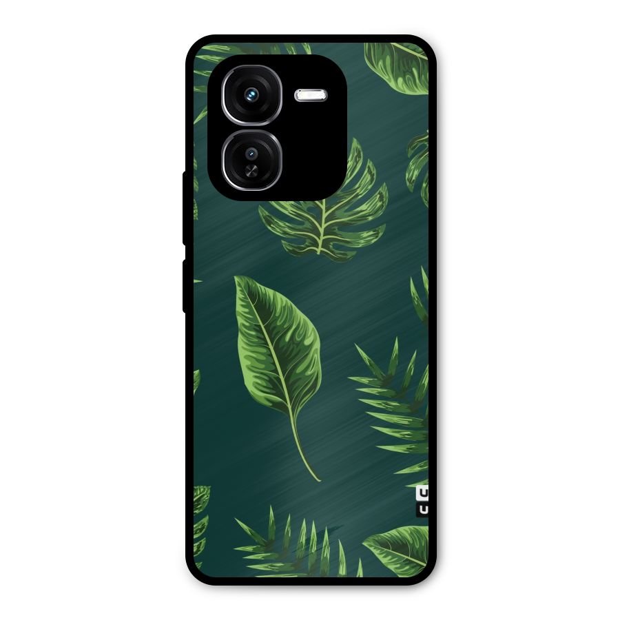 Green Leafs Metal Back Case for iQOO Z9x