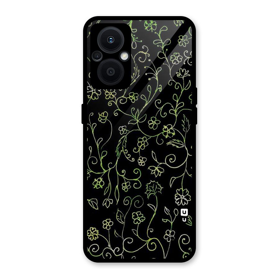 Green Leaves Glass Back Case for Oppo F21s Pro 5G