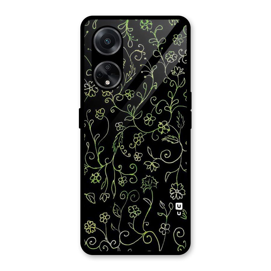 Green Leaves Glass Back Case for Oppo F23