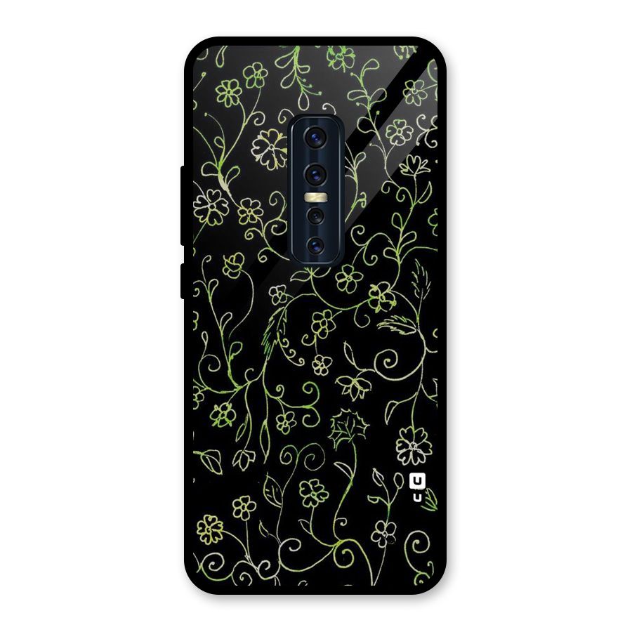 Green Leaves Glass Back Case for Vivo V17 Pro