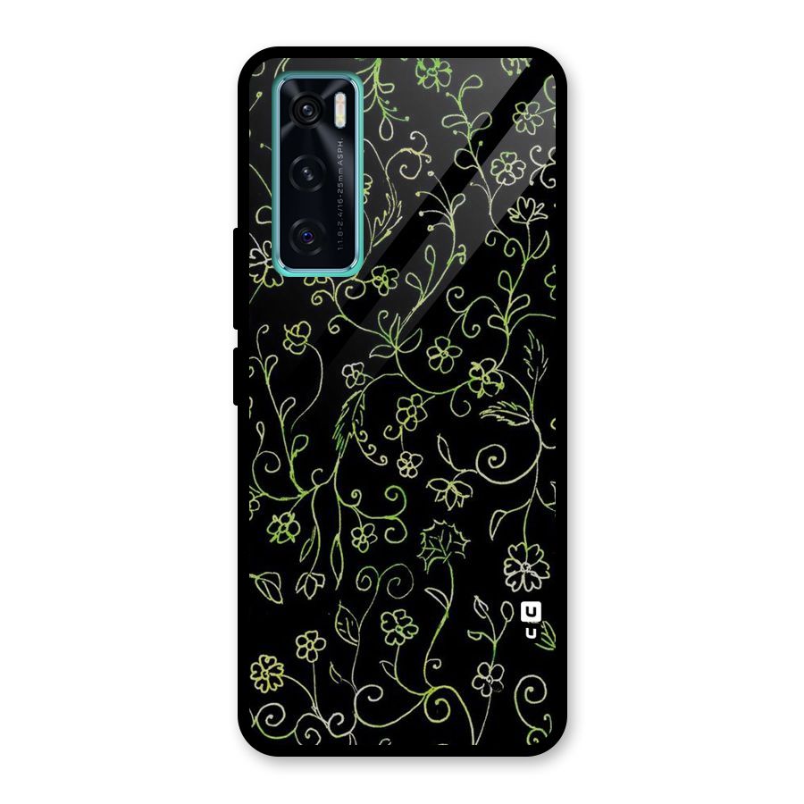 Green Leaves Glass Back Case for Vivo V20 SE