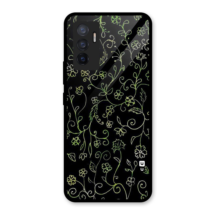 Green Leaves Glass Back Case for Vivo V23e