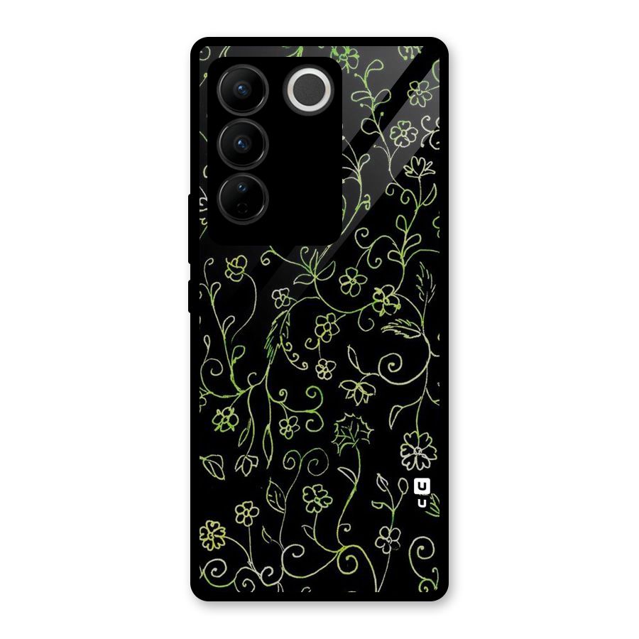 Green Leaves Glass Back Case for Vivo V27