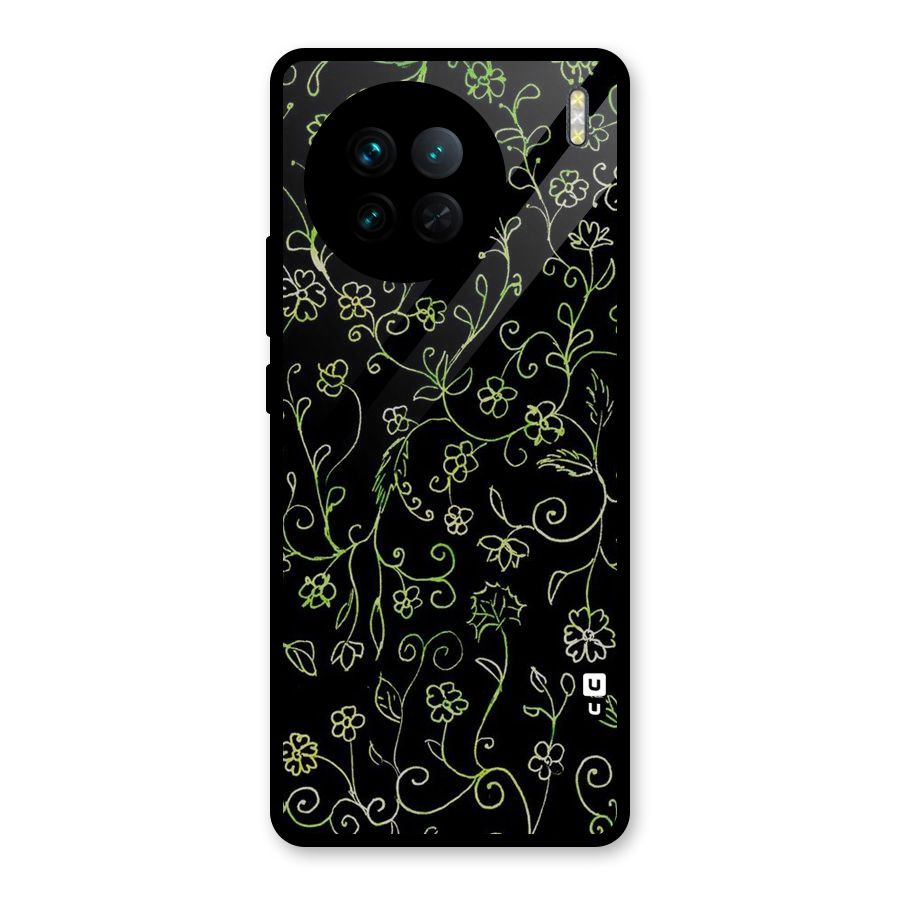 Green Leaves Glass Back Case for Vivo X90