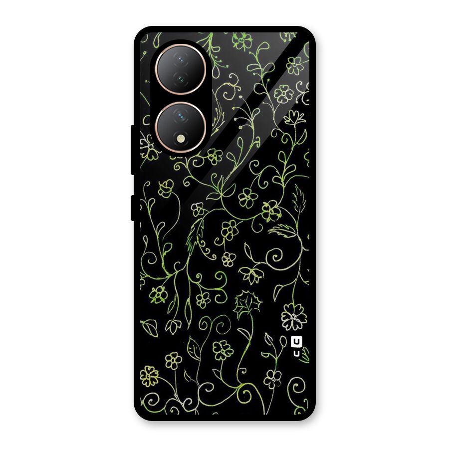 Green Leaves Glass Back Case for Vivo Y100A