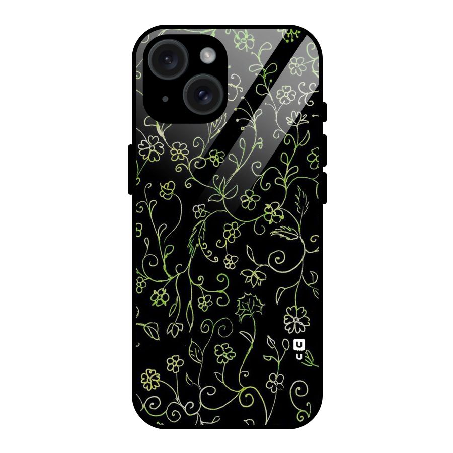 Green Leaves Glass Back Case for iPhone 15