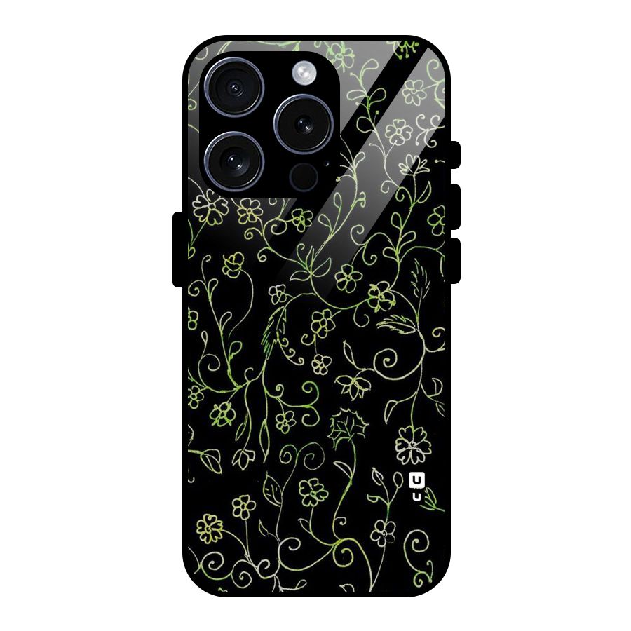 Green Leaves Glass Back Case for iPhone 15 Pro