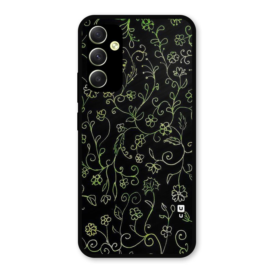 Green Leaves Metal Back Case for Galaxy A34