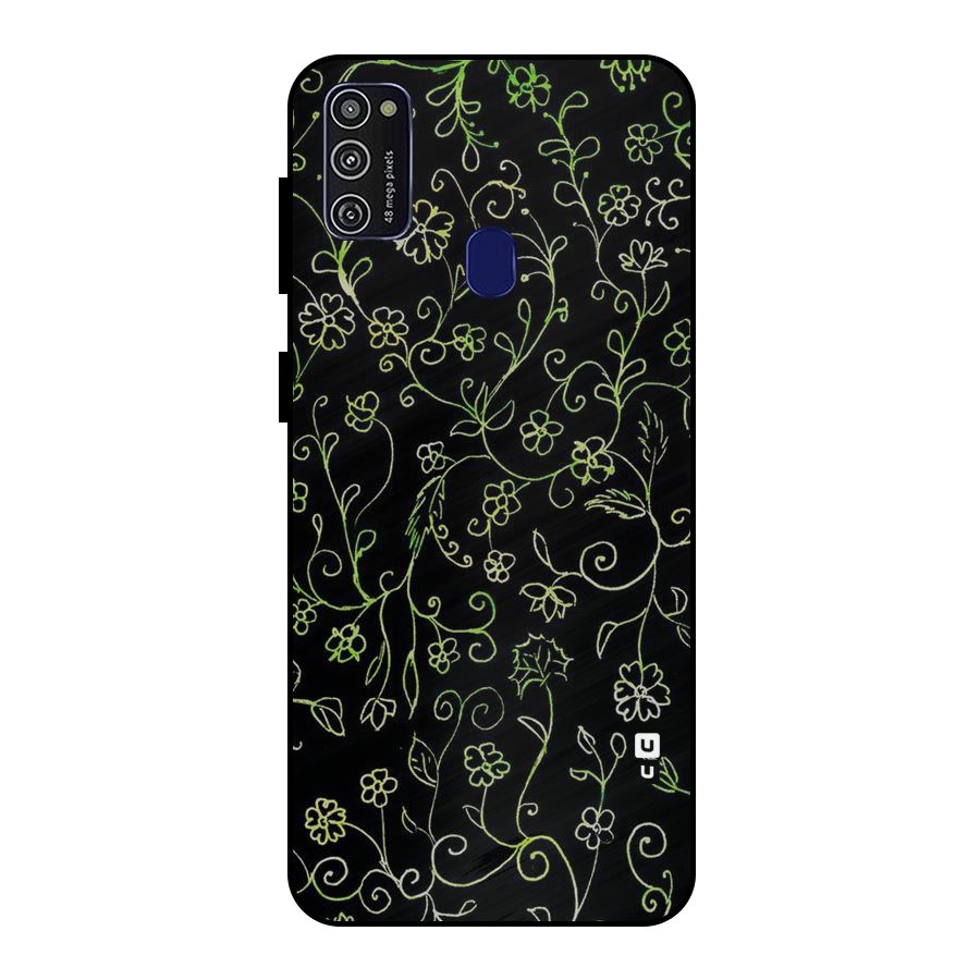 Green Leaves Metal Back Case for Galaxy M21