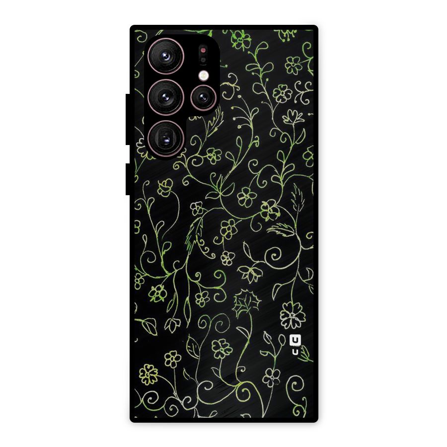 Green Leaves Metal Back Case for Galaxy S22 Ultra 5G
