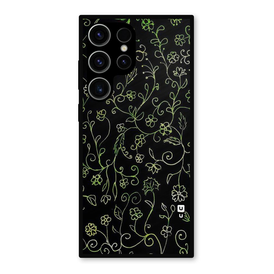 Green Leaves Metal Back Case for Galaxy S23 Ultra