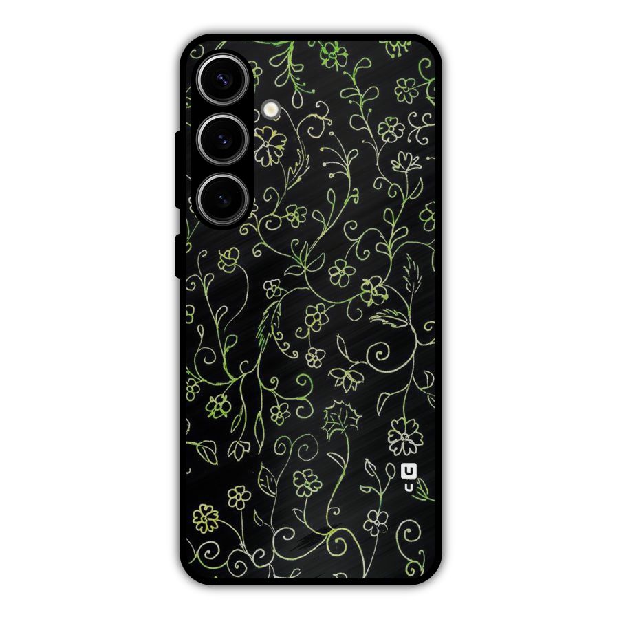 Green Leaves Metal Back Case for Galaxy S24 Plus