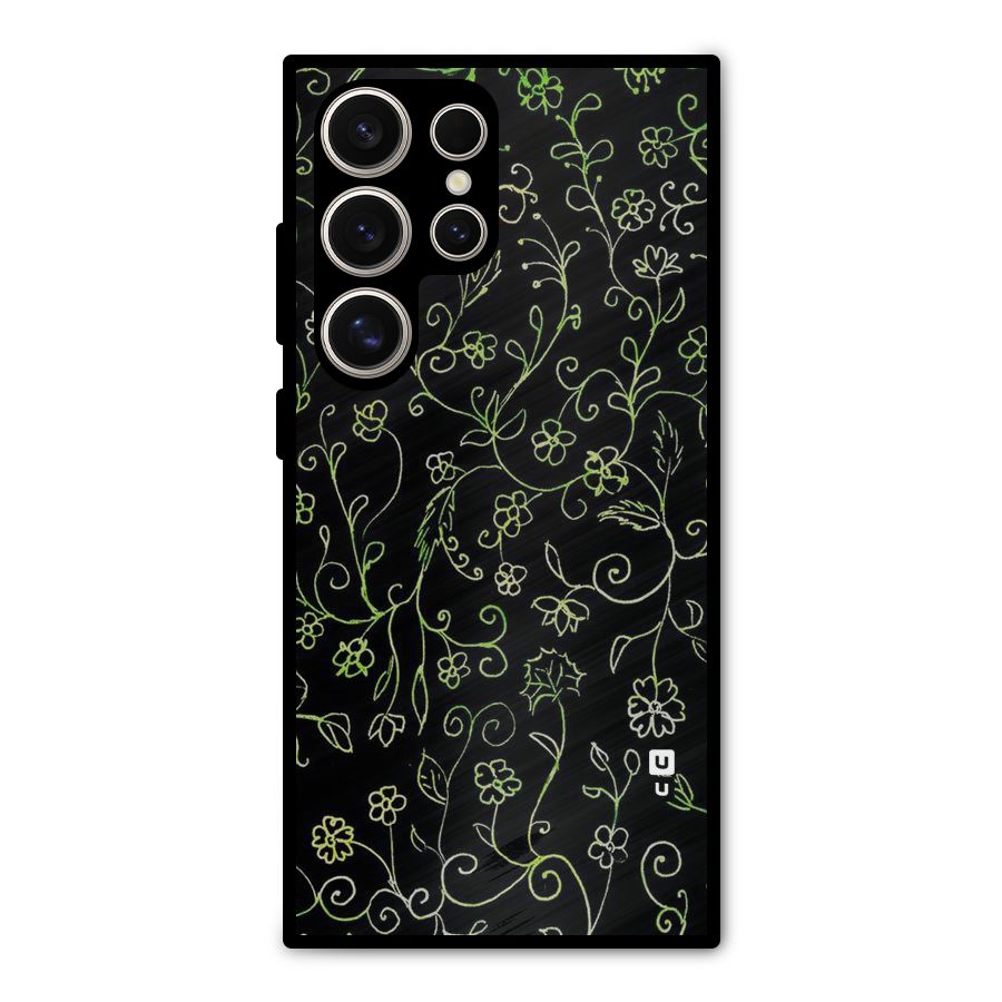 Green Leaves Metal Back Case for Galaxy S24 Ultra