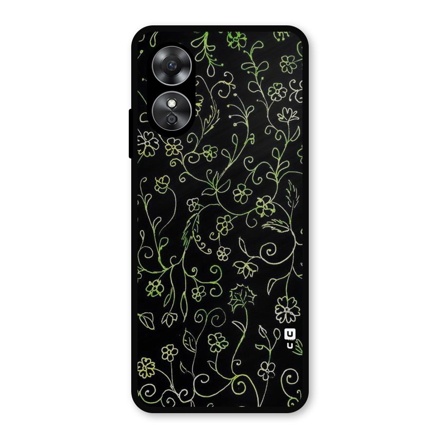 Green Leaves Metal Back Case for Oppo A17