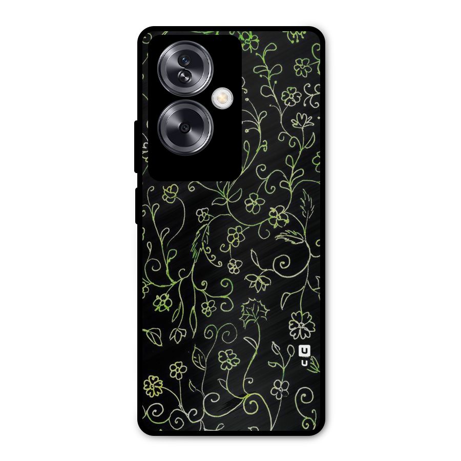 Green Leaves Metal Back Case for Oppo A79 5G