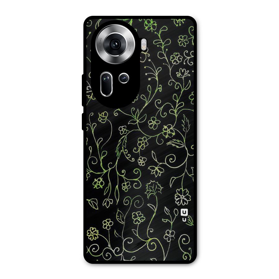 Green Leaves Metal Back Case for Oppo Reno11 5G