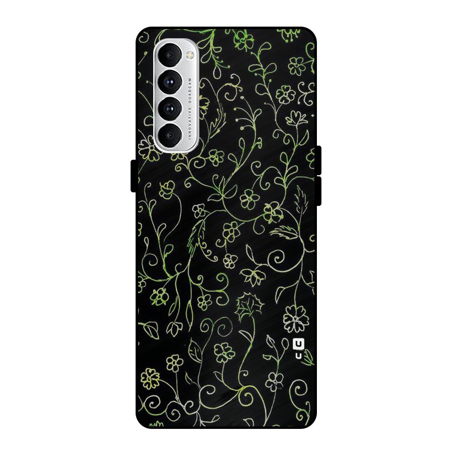 Green Leaves Metal Back Case for Oppo Reno4 Pro