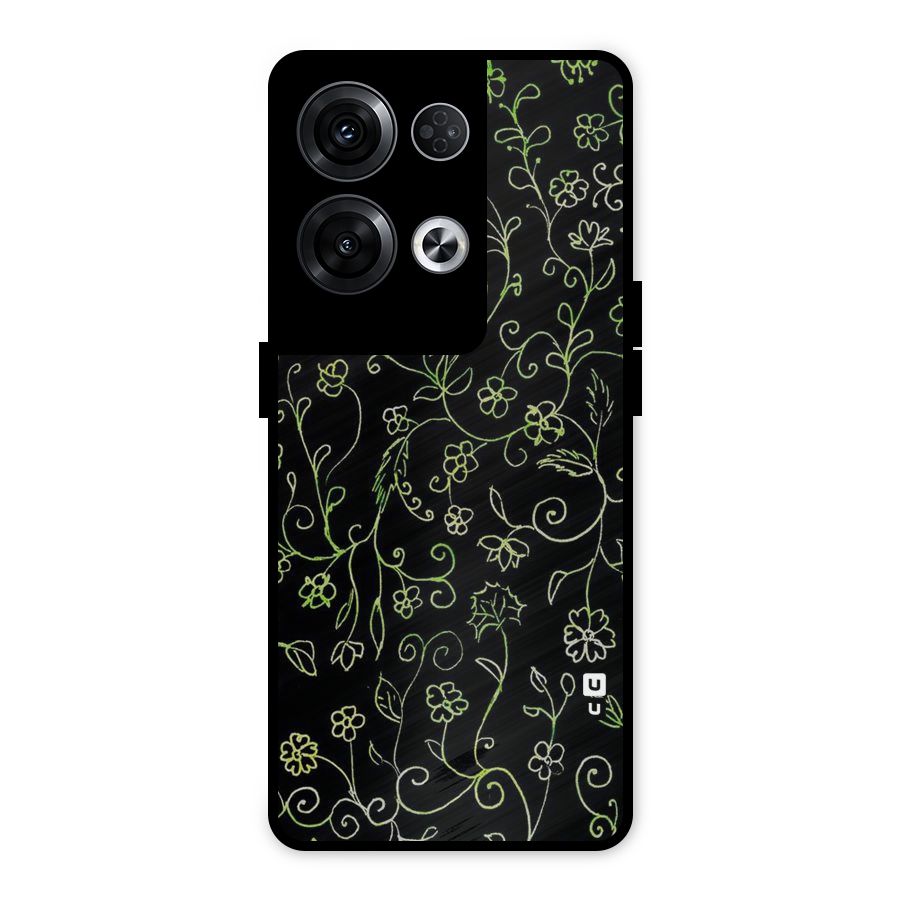 Green Leaves Metal Back Case for Oppo Reno8 Pro 5G