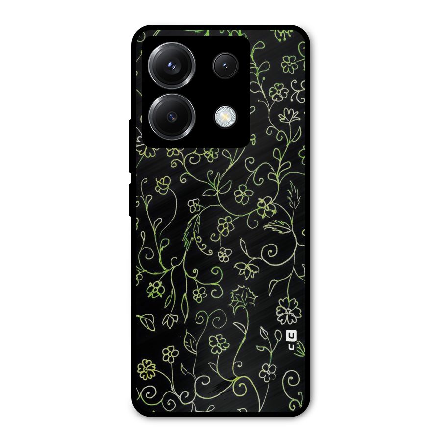 Green Leaves Metal Back Case for Poco X6
