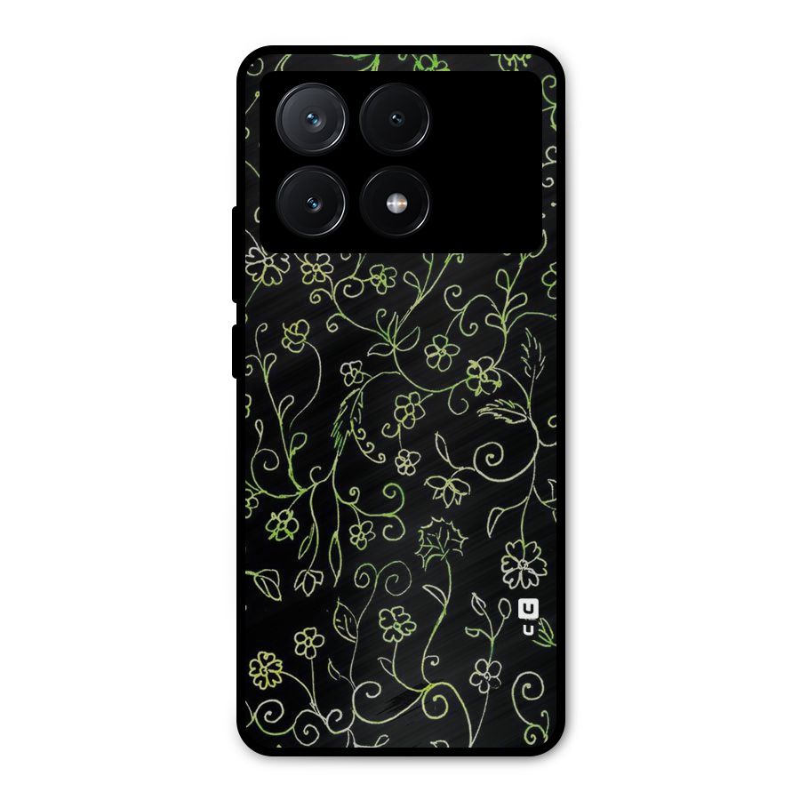 Green Leaves Metal Back Case for Poco X6 Pro