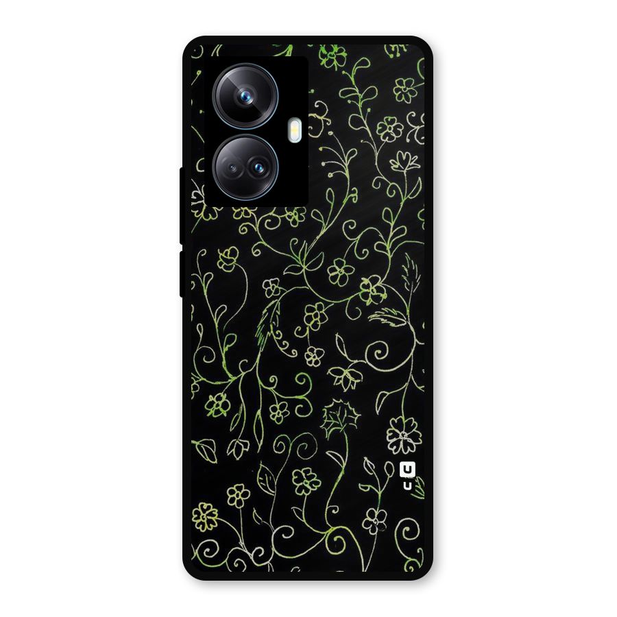 Green Leaves Metal Back Case for Realme 10 Pro Plus