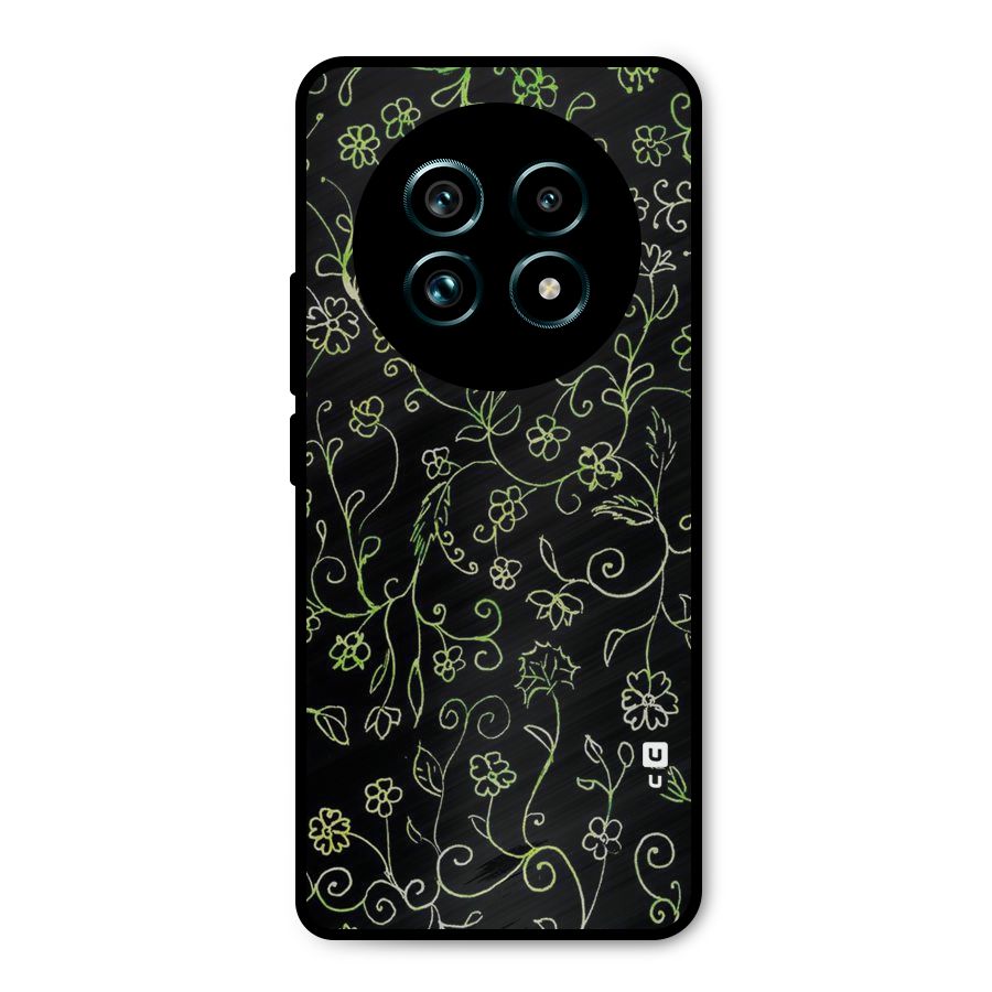 Green Leaves Metal Back Case for Realme 13 Pro Plus