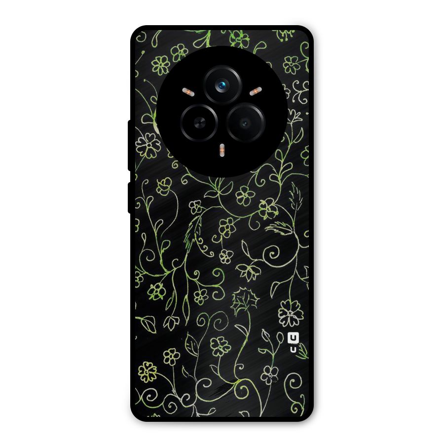 Green Leaves Metal Back Case for Realme 14 Pro Plus
