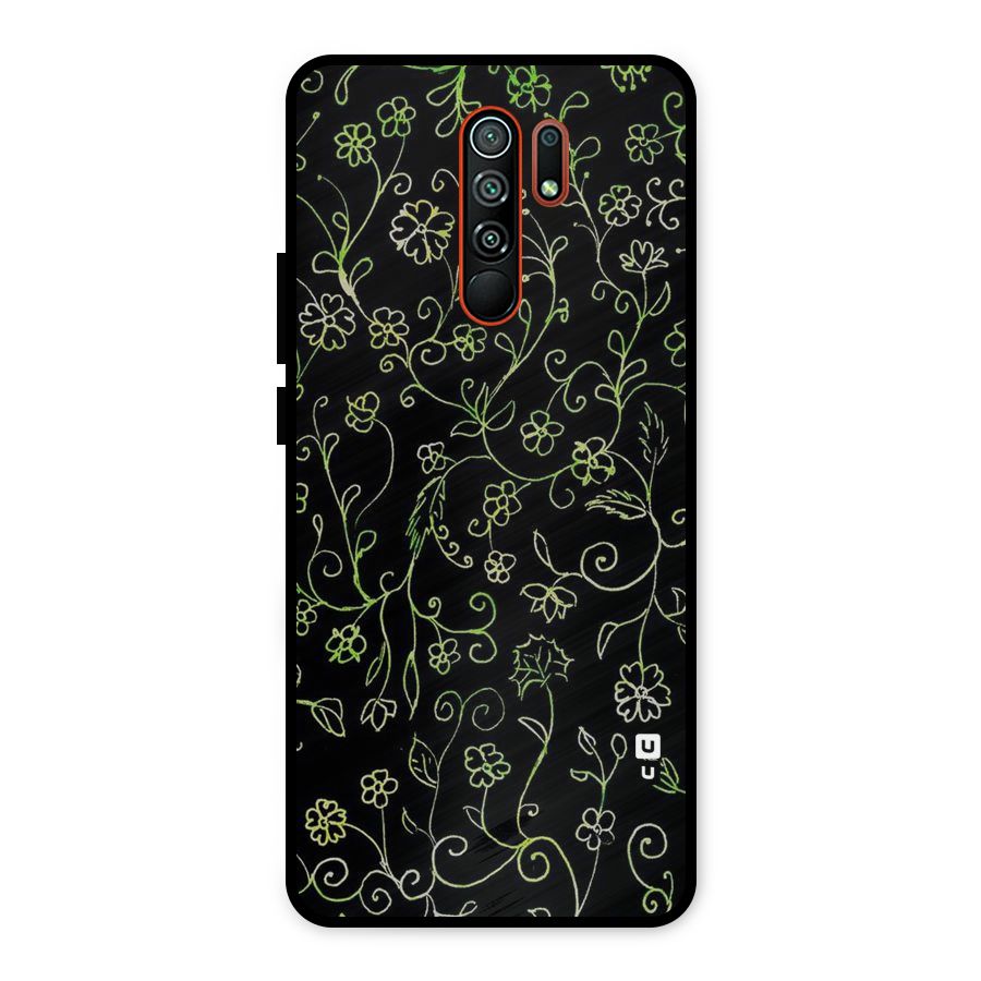 Green Leaves Metal Back Case for Redmi 9 Prime