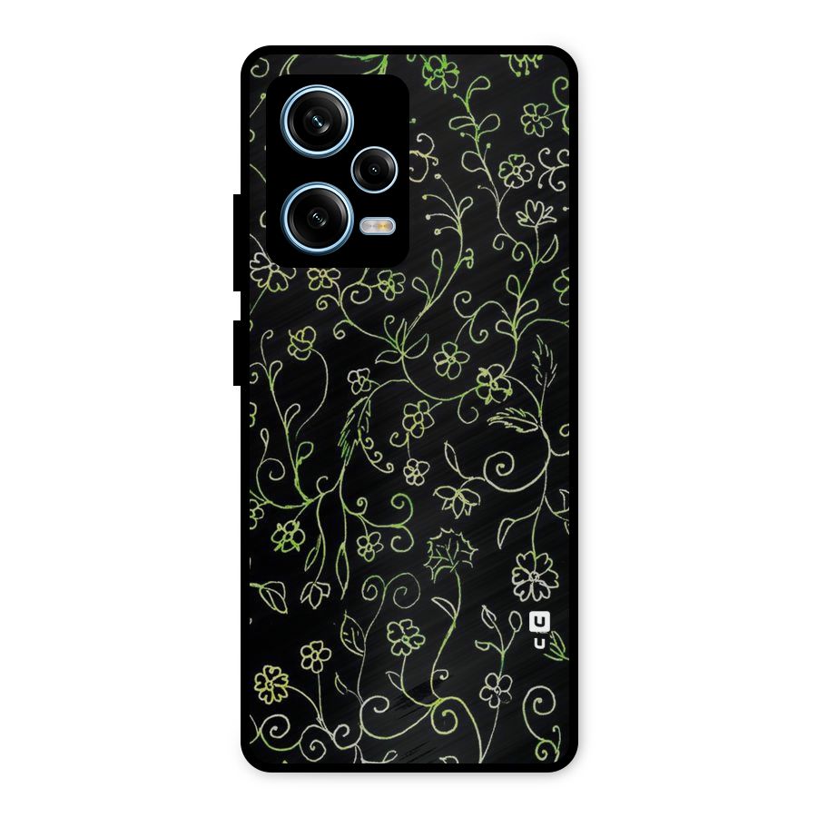 Green Leaves Metal Back Case for Redmi Note 12 Pro
