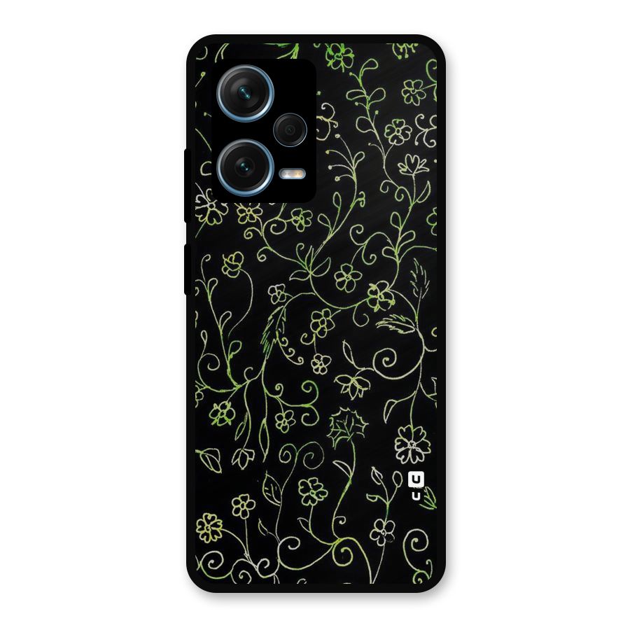 Green Leaves Metal Back Case for Redmi Note 12 Pro Plus 5G